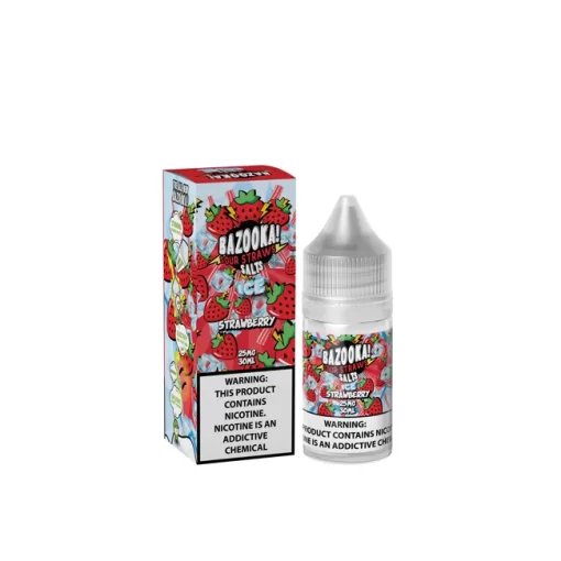 Strawberry Ice Sour Straws Bazooka Salt 30ml